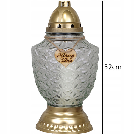 4x skleněná svíčka na hrob milované matky 52h s celoroční vložkou 32cm