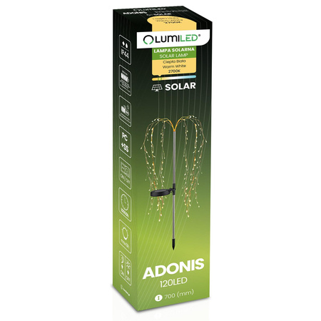 ADONIS 3000K LED solární zahradní lampa poháněná dekorativním stromem LUMILED