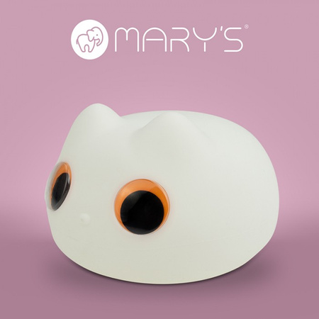 Dětské LED noční světlo 0,2W 3200K teplá bílá dobíjecí 800mAh bílé MARY'S CAT LIGHT