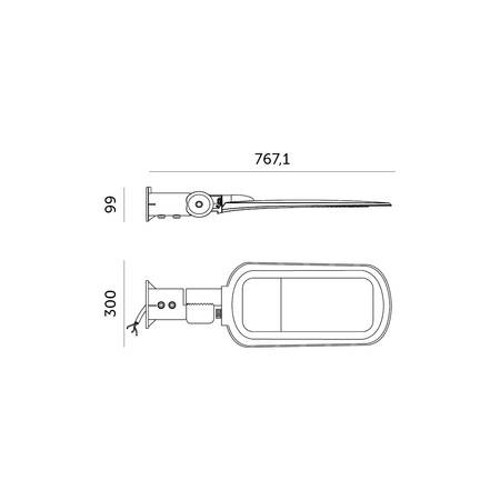Pouliční svítidlo LED Industrial Road Luminaire 200W 27000lm 4000K Neutral IP66 IK08 Grey Vespa Kobi
