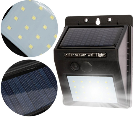 Solární LED reflektor 3W 5500-6000K Cold IP65 Black Twilight senzor