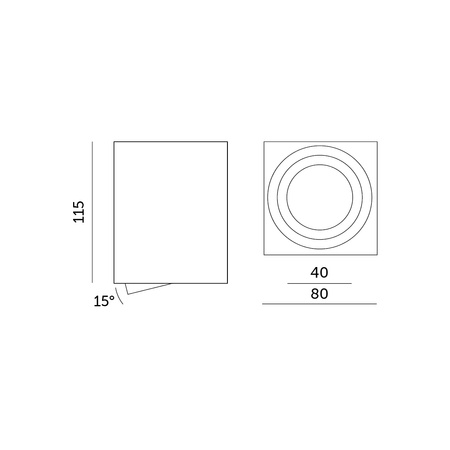 Halogenová bodová zářivka Square GU10 White OH37 Kobi pro povrchovou montáž