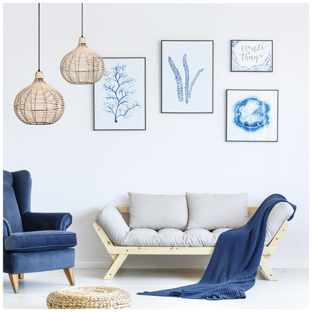 Bambusová dekorativní závěsná lampa E27 Boho Reddi Kobi