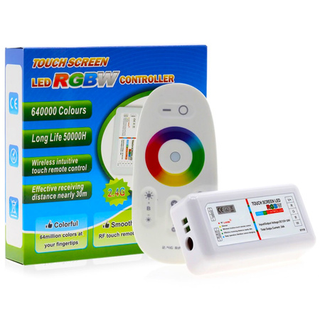 RGB+W LED páskový ovladač 288W PŘIJÍMAČ + RF dotykové dálkové ovládání 2.4GHz