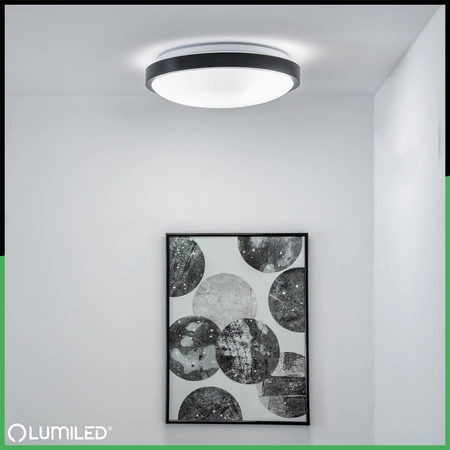 LED stropní plafon 2x E27 DUALIO kulatý IP44 30cm LUMILED