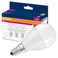 3x LED žárovka E14 P45 7W = 60W 806lm 3000K Teplá bílá 200° HODNOTA OSRAM