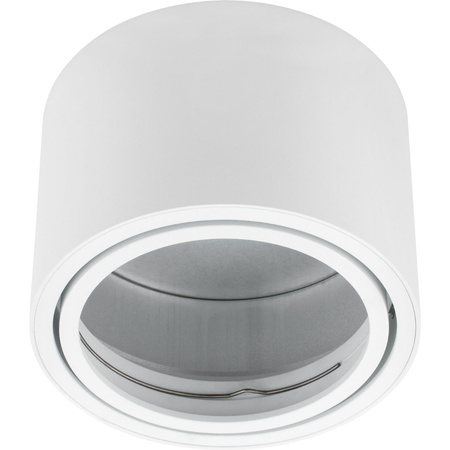 Sada halogenového svítidla pro povrchovou montáž Kovově bílá SPOT TUBA 10cm + LED žárovka GU10 ES111 15W COB 4000K