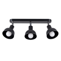 Stropní svítidlo ELBA 3xE27 Reflektor Moving Black Loft SOLLUX