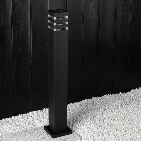 Venkovní zahradní lampa E27 ČERNÝ SLOUP Čtverec 50cm