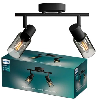 Reflektorové stropní svítidlo 2x E14 Black Palms Philips