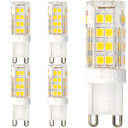 5x Žárovka LED G9, 5W = 40W 460lm 3000K 360° Teplá bílá LUMILED