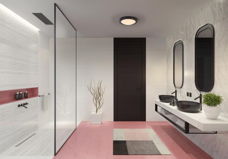 Plafond Koupelnové stropní svítidlo E27 černé IP44 31cm Koupelnové stropní svítidlo Ledvance