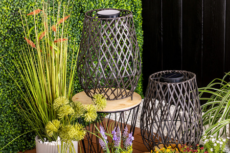 LED solární lampa Venkovní zahradní stojící lucerna 3000K IP44 35cm soumrakový senzor