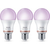 3x LED žárovka E27 8,8W = 60W WHITE + RGB SMART WiFi Philips WiZ