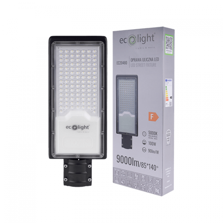 LED pouliční lampa 100W 9000lm 5000K studená bílá IP65 ECONOMY Ecolight