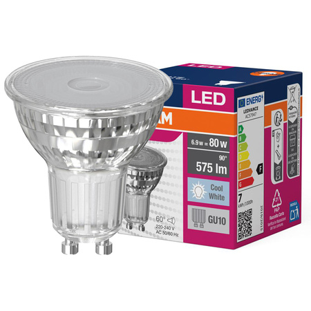LED žárovka GU10 6.9W = 80W 575lm 4000K Neutrální bila barva 60° OSRAM Hodnota