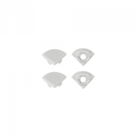 LED rohový hliníkový profil, povrchově eloxovaný 2m s mléčným stínítkem pro LED pásky + koncovky RW řady Ecolight