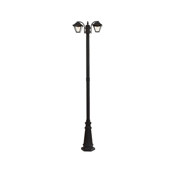 Zahradní lampa Lucerna 2xE27 IP44 Transparentní stínidlo 230CM Černá VT-847 V-TAC