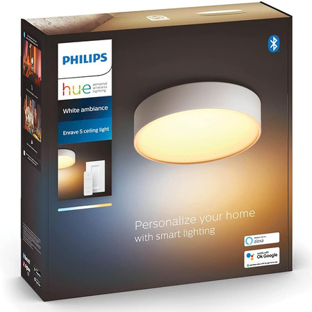 LED stropní plafon Enrave White 9,5W 26cm CCT PHILIPS HUE Bluetooth + stmívač
