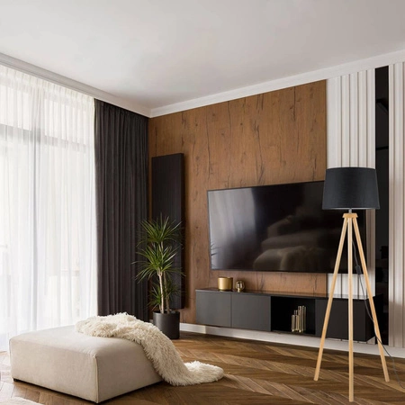 Stojací lampa E27, Nastavitelnou Výškou Černá CLARA LUMILED