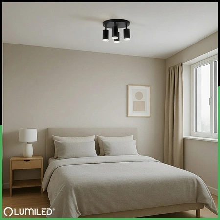 Stropní bodové svítidlo GU10 IP44 ADERO Black Lumiled LED Spot Reflector