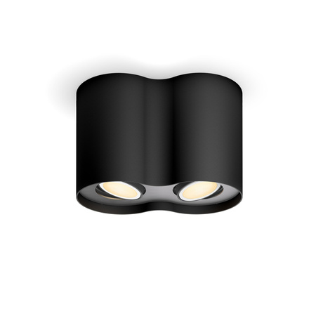 Stropní svítidlo LED Spot Pillar Black 2x4,2W CCT PHILIPS HUE Bluetooth Zigbee + stmívač