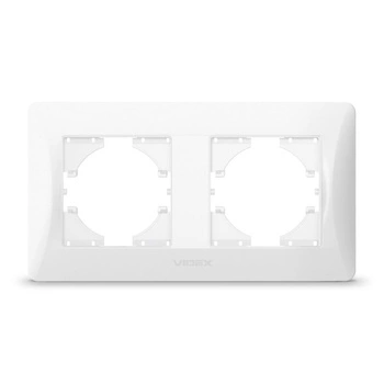 Horizontální rámeček pro zásuvky pro povrchovou montáž Dvojitá bílá BINERA VIDEX