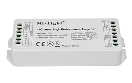 4kanálový zesilovač pro RGBW Mi-Light LED TAPES - PA4