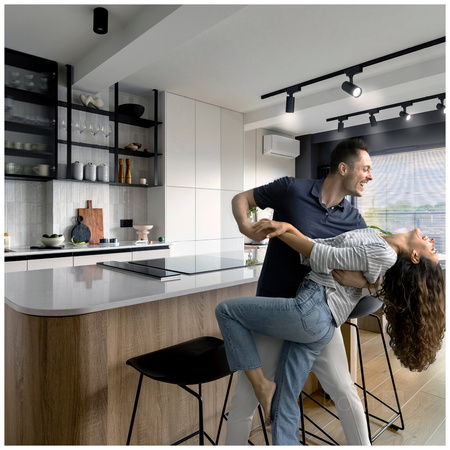 1-fázové světlo na přípojnici + reflektor 4x GU10 1m černý Nextrack Go Kobi