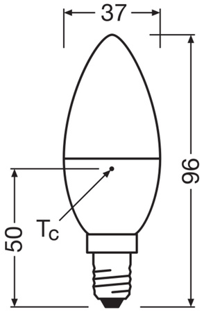 LED žárovka B37 svíčka E14 3,3W = 25W 250lm 2700K teplá bílá 220° PCR LAMPS Osram