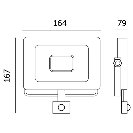 LED reflektor Halogen 30W 2505lm 4000K IP65 Black Motion Sensor MH Kobi