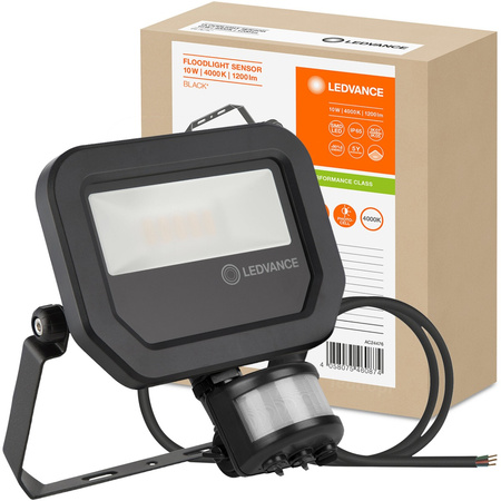 LED reflektor 10W 1200lm 4000K IP65 černý se senzorem pohybu a soumraku LEDVANCE Floodlight