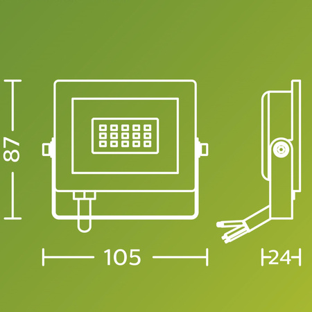 Reflektor LED 10W 950lm 5000K IP65 Black Lois Philips