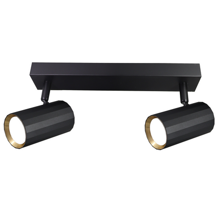 Nástěnné a stropní bodové svítidlo 2x GU10 Black Gold NICEA Sanico Goldlux