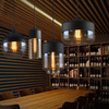 Skleněné stropní závěsné svítidlo Amber Black pro LED E27 TUBA Modern