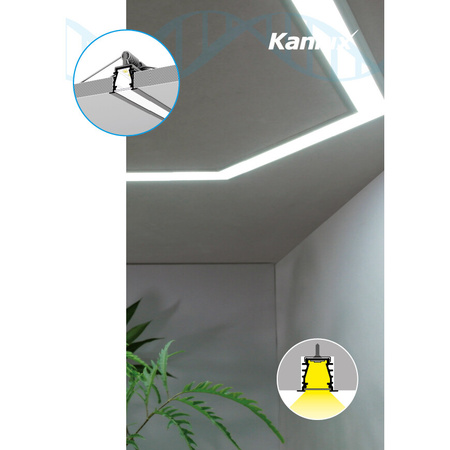 Hliníkový profil pro povrchovou montáž LED pásku bílý 1m PROFILO Kanlux