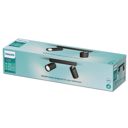 Reflektorové stropní svítidlo 2x GU10 IP44 černé Kosipo Philips