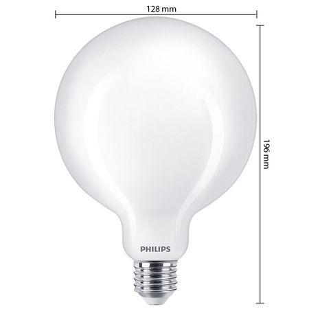 Globe E27 G120 LED žárovka 8.5W = 75W 1055lm 2700K Teplá bílá Filament Milky PHILIPS