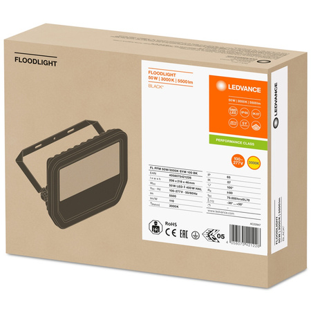 LED reflektor 50W 5500lm 3000K IP65 černý LEDVANCE reflektor