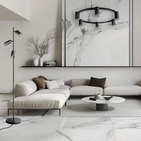 Stojací lampa 3x GU10 PARIS černá Sanico Goldlux