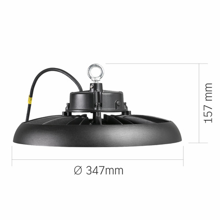 Průmyslové svítidlo LED High Bay 200W 32600lm 5000K Neutral 90° Black Pendant IP65 Videx