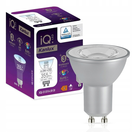 IQ žárovka - LED GU10 4.5W 355lm 6500K Studená bílá 110° KANLUX