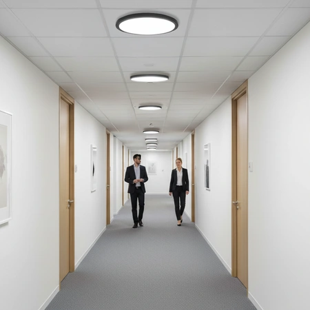 Stropní svítidlo LED Plafond 22W 2400lm CCT 140° IP54 černé Povrchová montáž Videx