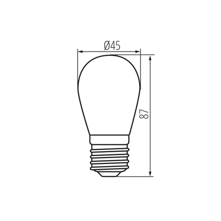 LED žárovka E27 ST45 0,5W 50lm 2700K teplá bílá Transparent ST45 Filament Kanlux