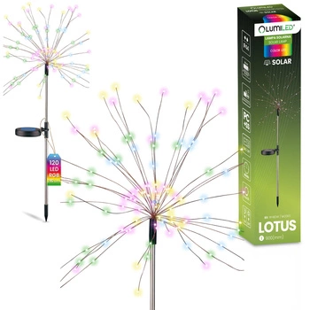 LOTUS LED solární zahradní lampa Driving Dekorativní dmychadlo Ohňostroj RGB LUMILED