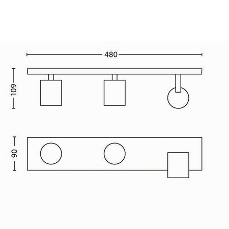 Stropní svítidlo LED RUNNER 3x GU10 Reflektor pohyblivé svítidlo Bílá PHILIPS