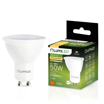 Žárovka LED GU10, 6W = 50W 580lm 3000K Teplá bílá 120° LUMILED