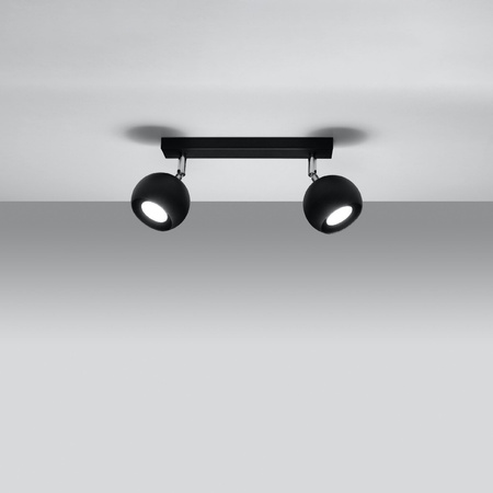 OCULARE stropní svítidlo 2xGU10 Reflektor Halogenové svítidlo Pohyblivé 30cm Černá SOLLUX