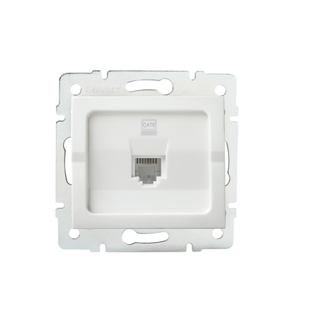 Počítačový jednoduchý konektor RJ45 Square White LOGI Kanlux