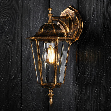Zahradní nástěnná lampa lucerna E27, Patina BELLIS LUMILED